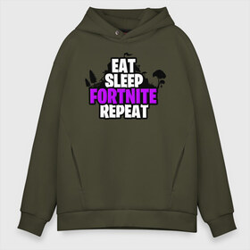 Мужское худи Oversize хлопок с принтом Eat Sleep Fortnite Repeat , френч-терри — 70% хлопок, 30% полиэстер. Мягкий теплый начес внутри —100% хлопок | боковые карманы, эластичные манжеты и нижняя кромка, капюшон на магнитной кнопке | Тематика изображения на принте: eat | fortnite | game | gamer | repeat | sleep | twitch | игра | игрок | твич | форнайт | фортнайт