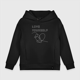 Детское худи Oversize хлопок с принтом BTS LOVE YOURSELF , френч-терри — 70% хлопок, 30% полиэстер. Мягкий теплый начес внутри —100% хлопок | боковые карманы, эластичные манжеты и нижняя кромка, капюшон на магнитной кнопке | Тематика изображения на принте: bangtan boys | bt21 | bts | bts army | bts stickers | j hope | jimin | jin | jungkook | k pop | rap monster | rapmon | suga | v | бтс | корея | стикеры bts