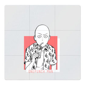 Магнитный плакат 3Х3 с принтом Saitama (One-Punch Man) Ванпач , Полимерный материал с магнитным слоем | 9 деталей размером 9*9 см | ванпач | ванпачнем | оппаи