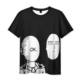 Мужская футболка 3D с принтом Saitama (One-Punch Man) , 100% полиэфир | прямой крой, круглый вырез горловины, длина до линии бедер | man | one punch | saitama | ванпач | ванпачмен | генос