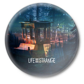 Значок с принтом Life is Strange ,  металл | круглая форма, металлическая застежка в виде булавки | 