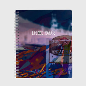Тетрадь с принтом Life is Strange , 100% бумага | 48 листов, плотность листов — 60 г/м2, плотность картонной обложки — 250 г/м2. Листы скреплены сбоку удобной пружинной спиралью. Уголки страниц и обложки скругленные. Цвет линий — светло-серый
 | caulfield | chloe price | game | kate marsh | life | life is strange | life is strange: before the storm | max | strange | две луны | игры | кейт марш | колфилд | макс | подростки | студенты