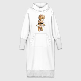Платье удлиненное хлопок с принтом Nasty bear ,  |  | медведь | мишка | плюшевый | селфи | тедди