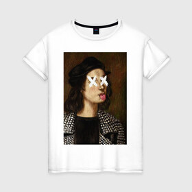 Женская футболка хлопок с принтом Raphael , 100% хлопок | прямой крой, круглый вырез горловины, длина до линии бедер, слегка спущенное плечо | рафаэль санти