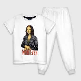 Детская пижама хлопок с принтом Mona Lisa , 100% хлопок |  брюки и футболка прямого кроя, без карманов, на брюках мягкая резинка на поясе и по низу штанин
 | 