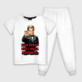 Детская пижама хлопок с принтом Gatsby , 100% хлопок |  брюки и футболка прямого кроя, без карманов, на брюках мягкая резинка на поясе и по низу штанин
 | leonardo dicaprio | the great gatsby | великий гэтсби | леонардо дикаприо