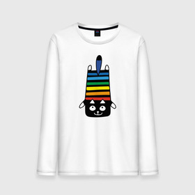 Мужской лонгслив хлопок с принтом Rainbow cat , 100% хлопок |  | black | cat | cool | creative | dark | design | halloween | hype | kitten | rainbow | vanguard | авангард | дизайн | кот | котенок | кошка | креатив | круто | радуга | темный | хайп | хэллоуин | черный