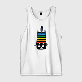 Мужская майка хлопок с принтом Rainbow cat , 100% хлопок |  | black | cat | cool | creative | dark | design | halloween | hype | kitten | rainbow | vanguard | авангард | дизайн | кот | котенок | кошка | креатив | круто | радуга | темный | хайп | хэллоуин | черный