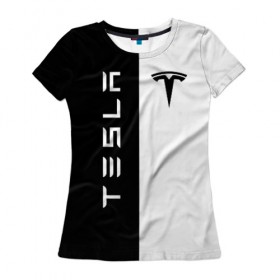 Женская футболка 3D с принтом TESLA , 100% полиэфир ( синтетическое хлопкоподобное полотно) | прямой крой, круглый вырез горловины, длина до линии бедер | car | elon | motors | musk | tesla | авто | автомобиль | илон | кар | лого | маск | машина | моторс | тесла | тэсла