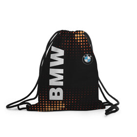 Рюкзак-мешок 3D с принтом BMW , 100% полиэстер | плотность ткани — 200 г/м2, размер — 35 х 45 см; лямки — толстые шнурки, застежка на шнуровке, без карманов и подкладки | bmw | авто | автомобиль | бмв | логотип | машина | надпись | текстура