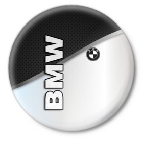 Значок с принтом BMW ,  металл | круглая форма, металлическая застежка в виде булавки | 