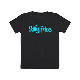 Детская футболка хлопок с принтом SALLY FACE , 100% хлопок | круглый вырез горловины, полуприлегающий силуэт, длина до линии бедер | 
