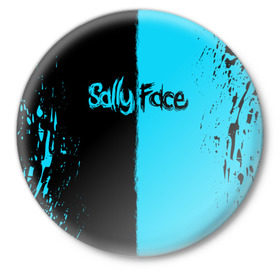 Значок с принтом SALLY FACE ,  металл | круглая форма, металлическая застежка в виде булавки | face | game | horror | sally | sally face | игра | мальчик с протезом | салли | салли фейс | ужасы