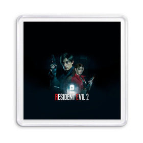 Магнит 55*55 с принтом Resident Evil 2 , Пластик | Размер: 65*65 мм; Размер печати: 55*55 мм | 2 | biohazard | claire | evil | horror | raccoon | resident | survival | t virus | t вирус | выживание | зла | кеннеди | клэр | леон | обитель | раккун | редфилд | скотт | ужас