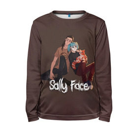 Детский лонгслив 3D с принтом Sally Face , 100% полиэстер | длинные рукава, круглый вырез горловины, полуприлегающий силуэт
 | blue | diane | face | fisher | gizmo | henry | johnson | killer | larry | sally | генри | гизмо | джонсон | диана | ларри | лицо | салли | фейс | фишер