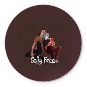 Коврик круглый с принтом Sally Face , резина и полиэстер | круглая форма, изображение наносится на всю лицевую часть | blue | diane | face | fisher | gizmo | henry | johnson | killer | larry | sally | генри | гизмо | джонсон | диана | ларри | лицо | салли | фейс | фишер