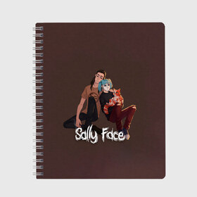 Тетрадь с принтом Sally Face , 100% бумага | 48 листов, плотность листов — 60 г/м2, плотность картонной обложки — 250 г/м2. Листы скреплены сбоку удобной пружинной спиралью. Уголки страниц и обложки скругленные. Цвет линий — светло-серый
 | blue | diane | face | fisher | gizmo | henry | johnson | killer | larry | sally | генри | гизмо | джонсон | диана | ларри | лицо | салли | фейс | фишер