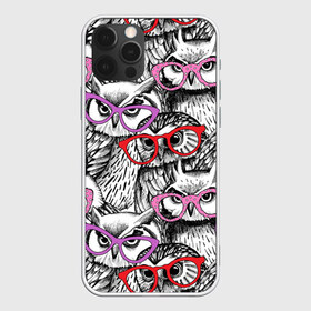 Чехол для iPhone 12 Pro Max с принтом Совы , Силикон |  | birds | li | night | owls | predators | red | белый | взгляд | горошек | графика | картинка | красивый | красный | крутой | лучший | мода | модный | молодёжная | ночные | очки | птицы | рисунок | розовый | сила | сиреневый