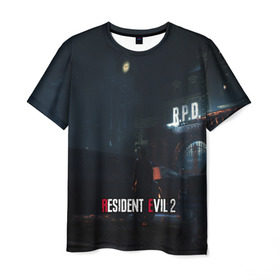 Мужская футболка 3D с принтом RESIDENT EVIL 2 , 100% полиэфир | прямой крой, круглый вырез горловины, длина до линии бедер | 