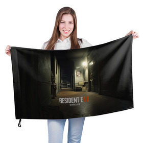 Флаг 3D с принтом RESIDENT EVIL 7 , 100% полиэстер | плотность ткани — 95 г/м2, размер — 67 х 109 см. Принт наносится с одной стороны | biohazard | biohazard 7 | crocodile | fang | game | hand | monster | new umbrella | resident evil | resident evil 7 | umbrella | umbrella corp | umbrella corporation | zombie