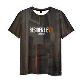 Мужская футболка 3D с принтом Resident Evil 7 , 100% полиэфир | прямой крой, круглый вырез горловины, длина до линии бедер | 