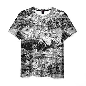 Мужская футболка 3D с принтом Рыбы , 100% полиэфир | прямой крой, круглый вырез горловины, длина до линии бедер | beautiful | best | cool | depth | fashio | fish | graphics | pattern | picture | trendy | underwater | water | world | youth | белый | вода | глубина | графика | картинка | красивый | крутой | лучший | мир | мода | модный | молодёжная | подводный | рисуно