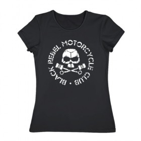 Женская футболка хлопок с принтом Black Rebel Motorcycle Club , 100% хлопок | прямой крой, круглый вырез горловины, длина до линии бедер, слегка спущенное плечо | black rebel motorcycle club | brmc | rock | группы | инди | музыка | рок | рок н ролл