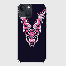 Чехол для iPhone 13 mini с принтом Сова ,  |  | art | b | birds | drawing | graphics | look | night | ornament | owl | pattern | picture | predator | взгляд | графика | искусство | картинка | крутой | лучший | мода | модный | молодёжная | ночной | орнамент | птицы | рисунок | розовый | сова