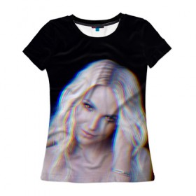Женская футболка 3D с принтом Britney Glitch , 100% полиэфир ( синтетическое хлопкоподобное полотно) | прямой крой, круглый вырез горловины, длина до линии бедер | britney | britneyspears | glitch | icon | jean | pop | princess | spears | usa | бритни | бритниспирс | глич | джин | поп | работа | спирс | сша
