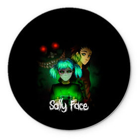 Коврик круглый с принтом Sally Face , резина и полиэстер | круглая форма, изображение наносится на всю лицевую часть | blue | diane | face | fisher | gizmo | henry | johnson | killer | larry | sally | генри | гизмо | джонсон | диана | ларри | лицо | салли | фейс | фишер