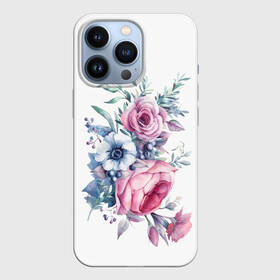 Чехол для iPhone 13 Pro с принтом Цветы ,  |  | Тематика изображения на принте: bouquets | flowers | pattern | roses | букеты | графика | жёлтый | зелёный | искусство | картинка | красивый | крутой | листья | мода | модный | молодёжная | оранжевый | орнамент | рисунок | розовый | розы | рукоделие