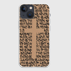 Чехол для iPhone 13 mini с принтом Каллиграфити и крест ,  |  | арт | боди ар | бодиарт | буквы | граффити | каллиграфия | крест | лампас | покрас | слова | стритарт | текст | улица