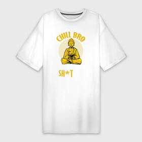 Платье-футболка хлопок с принтом Забей на Проблемы БУДДА ,  |  | chill | будда | будда шакьямуни | буддизм | надписи | надпись | расслабься