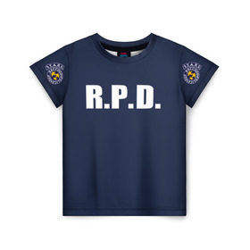 Детская футболка 3D с принтом R.P.D. LEON S.KENNEDY , 100% гипоаллергенный полиэфир | прямой крой, круглый вырез горловины, длина до линии бедер, чуть спущенное плечо, ткань немного тянется | ada wong | biohazard | game | gamer | leon | logo | mistic | raccoon city | re2 | resident evil 2 | rpd | stars | umbrella | ада вонг | амбрелла | зомби | игра | мистика | ужасы