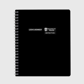 Тетрадь с принтом R P D LEON S KENNEDY , 100% бумага | 48 листов, плотность листов — 60 г/м2, плотность картонной обложки — 250 г/м2. Листы скреплены сбоку удобной пружинной спиралью. Уголки страниц и обложки скругленные. Цвет линий — светло-серый
 | Тематика изображения на принте: ada wong | biohazard | game | gamer | leon | logo | mistic | raccoon city | re2 | resident evil 2 | rpd | stars | umbrella | ада вонг | амбрелла | зомби | игра | мистика | ужасы