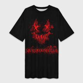 Платье-футболка 3D с принтом Mushroomhead ,  |  | ac dc | disturbed | linkin park | lp | metal | metallica | mushroomhead | music | pop | rap | rock | slipknot | song | метал | музыка | рок