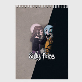 Скетчбук с принтом Sally Face , 100% бумага
 | 48 листов, плотность листов — 100 г/м2, плотность картонной обложки — 250 г/м2. Листы скреплены сверху удобной пружинной спиралью | sally face | гизмо | девид | девочка | игра | лари | ларри | мальчик | маска | мрачная | на лице | пых | с протезом | сал | сали | салли | салли фейс | фейс | фэйс | эддисон | эшли