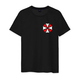 Мужская футболка хлопок с принтом UMBRELLA CORP (НА СПИНЕ) , 100% хлопок | прямой крой, круглый вырез горловины, длина до линии бедер, слегка спущенное плечо. | ada wong | biohazard | game | gamer | leon | logo | mistic | raccoon city | re2 | resident evil 2 | rpd | stars | umbrella | ада вонг | амбрелла | зомби | игра | мистика | ужасы