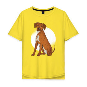Мужская футболка хлопок Oversize с принтом Родезийский риджбек , 100% хлопок | свободный крой, круглый ворот, “спинка” длиннее передней части | rhodesian ridgeback | ridgeback | риджбек | собака | собаки