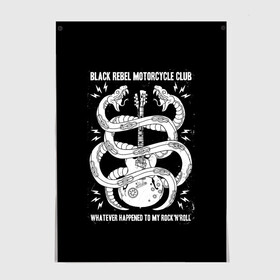 Постер с принтом Black Rebel Motorcycle Club , 100% бумага
 | бумага, плотность 150 мг. Матовая, но за счет высокого коэффициента гладкости имеет небольшой блеск и дает на свету блики, но в отличии от глянцевой бумаги не покрыта лаком | black rebel motorcycle club | brmc | rock | группы | инди | музыка | рок | рок н ролл