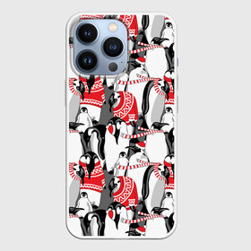 Чехол для iPhone 13 Pro с принтом Пингвины ,  |  | аниме | антарктида | графика | греются | зима | искусство | картинка | красивый | крутой | м | мода | модный | молодёжная | новый год | орнамент | пингвины | полоски | праздник | птицы | рисунок