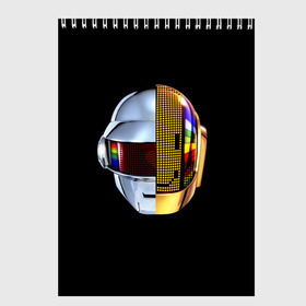 Скетчбук с принтом Daft Punk , 100% бумага
 | 48 листов, плотность листов — 100 г/м2, плотность картонной обложки — 250 г/м2. Листы скреплены сверху удобной пружинной спиралью | daft punk | electronic | house | human | music | robot | дафт панк | музыка | синти поп | хаус | электроника