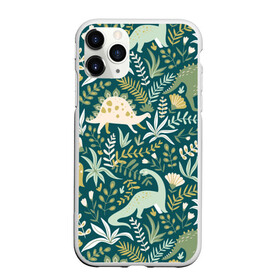 Чехол для iPhone 11 Pro Max матовый с принтом Динозавры , Силикон |  | ancient | animals | ar | branches | creativity | dinosaurs | flowers | green | plants | ветки | графика | динозавры | древние | животные | зелёные | искусство | картинка | красивый | крутой | мода | модный | молодёжная | растения