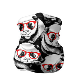 Бандана-труба 3D с принтом Панды в красных очках , 100% полиэстер, ткань с особыми свойствами — Activecool | плотность 150‒180 г/м2; хорошо тянется, но сохраняет форму | Тематика изображения на принте: animals | bears | funny | head | muzzl | pandas | red | весёлые | взгляд | голова | графика | животные | искусство | картинка | красивый | красные | крутой | медведи | мода | модный | молодёжная | очки | панды | рисунок