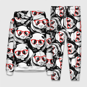 Женский костюм 3D (с толстовкой) с принтом Панды в красных очках ,  |  | animals | bears | funny | head | muzzl | pandas | red | весёлые | взгляд | голова | графика | животные | искусство | картинка | красивый | красные | крутой | медведи | мода | модный | молодёжная | очки | панды | рисунок