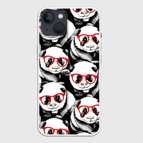 Чехол для iPhone 13 с принтом Панды в красных очках ,  |  | animals | bears | funny | head | muzzl | pandas | red | весёлые | взгляд | голова | графика | животные | искусство | картинка | красивый | красные | крутой | медведи | мода | модный | молодёжная | очки | панды | рисунок