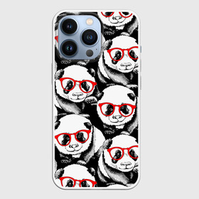 Чехол для iPhone 13 Pro с принтом Панды в красных очках ,  |  | animals | bears | funny | head | muzzl | pandas | red | весёлые | взгляд | голова | графика | животные | искусство | картинка | красивый | красные | крутой | медведи | мода | модный | молодёжная | очки | панды | рисунок