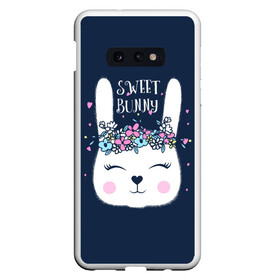 Чехол для Samsung S10E с принтом Sweet bunny , Силикон | Область печати: задняя сторона чехла, без боковых панелей | art | creat | drawing | graphics | picture | белый | влюбленный | графика | день святого валентина | заяц | зеленый | искусство | картинка | кролик | крутой | лучший | любовь | модный | подарок | праздник | пушистый