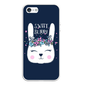 Чехол для iPhone 5/5S матовый с принтом Sweet bunny , Силикон | Область печати: задняя сторона чехла, без боковых панелей | art | creat | drawing | graphics | picture | белый | влюбленный | графика | день святого валентина | заяц | зеленый | искусство | картинка | кролик | крутой | лучший | любовь | модный | подарок | праздник | пушистый