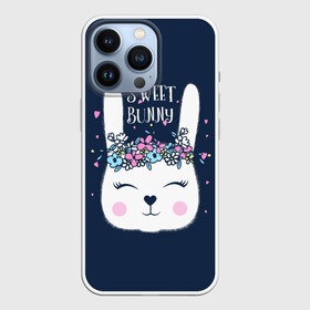 Чехол для iPhone 13 Pro с принтом Sweet bunny ,  |  | art | creat | drawing | graphics | picture | белый | влюбленный | графика | день святого валентина | заяц | зеленый | искусство | картинка | кролик | крутой | лучший | любовь | модный | подарок | праздник | пушистый